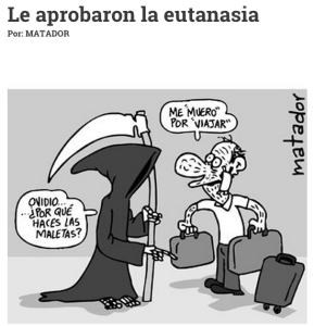 "Me 'muero' por Viajar", la caricatura de Matador sobre la situación de su padre. (Crédito: El Tiempo/Matador)