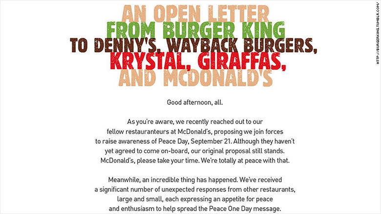 Burger King ha ampliado su oferta del McWhopper, además de McDonald's, a otros cuatro restaurantes rivales, incluyendo a Denny's.
