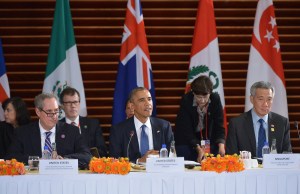 El presidente Obama durante una reunión con líderes del Acuerdo Trans-Pacífico en plenas negociaciones del tratado, en noviembre de 2010. (Crédito:MANDEL NGAN/AFP/Getty Images)