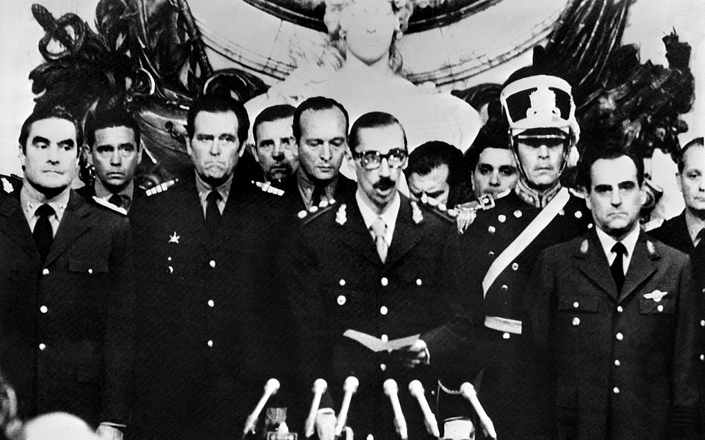 La Junta Militar que se tomó el poder en Argentina en marzo de 1974. (Crédito: OFF/AFP/Getty Images)