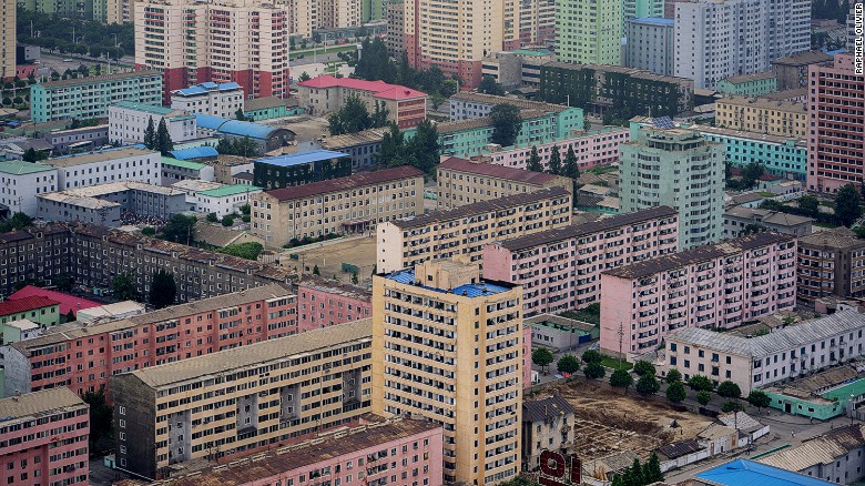 Vista al este de Pyongyang desde la torre Juche.