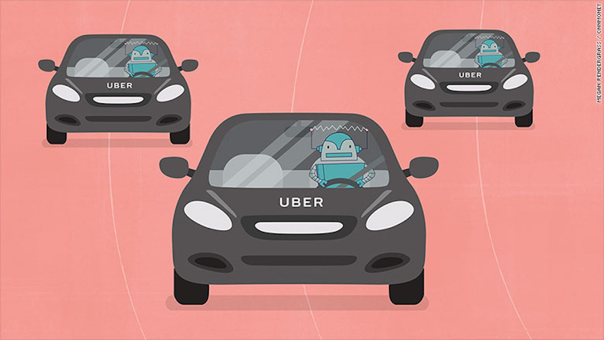 Los empleos generados por Uber se verían amenazados por coches autónomos, según estiman expertos. 
