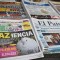Las portadas de algunos periódicos colombianos tras el referéndum del domingo 2 de octubre de 2016. Crédito: LUIS ROBAYO/AFP/Getty Images