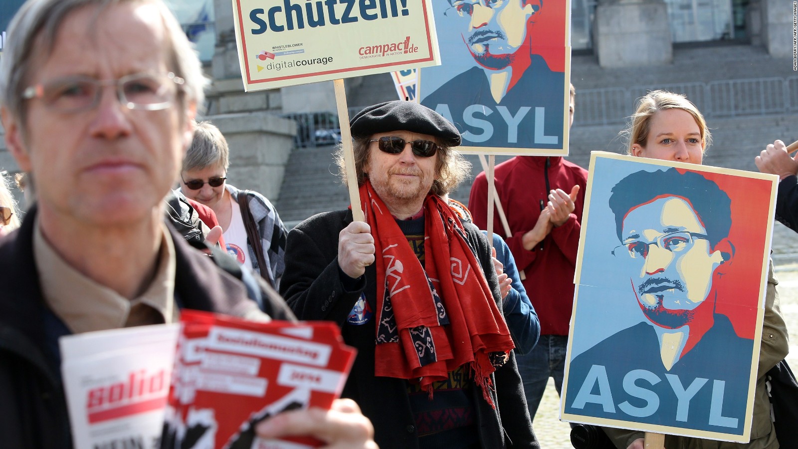Manifestación de apoyo a Edward Snowden en Berlín, Alemania en 2014.