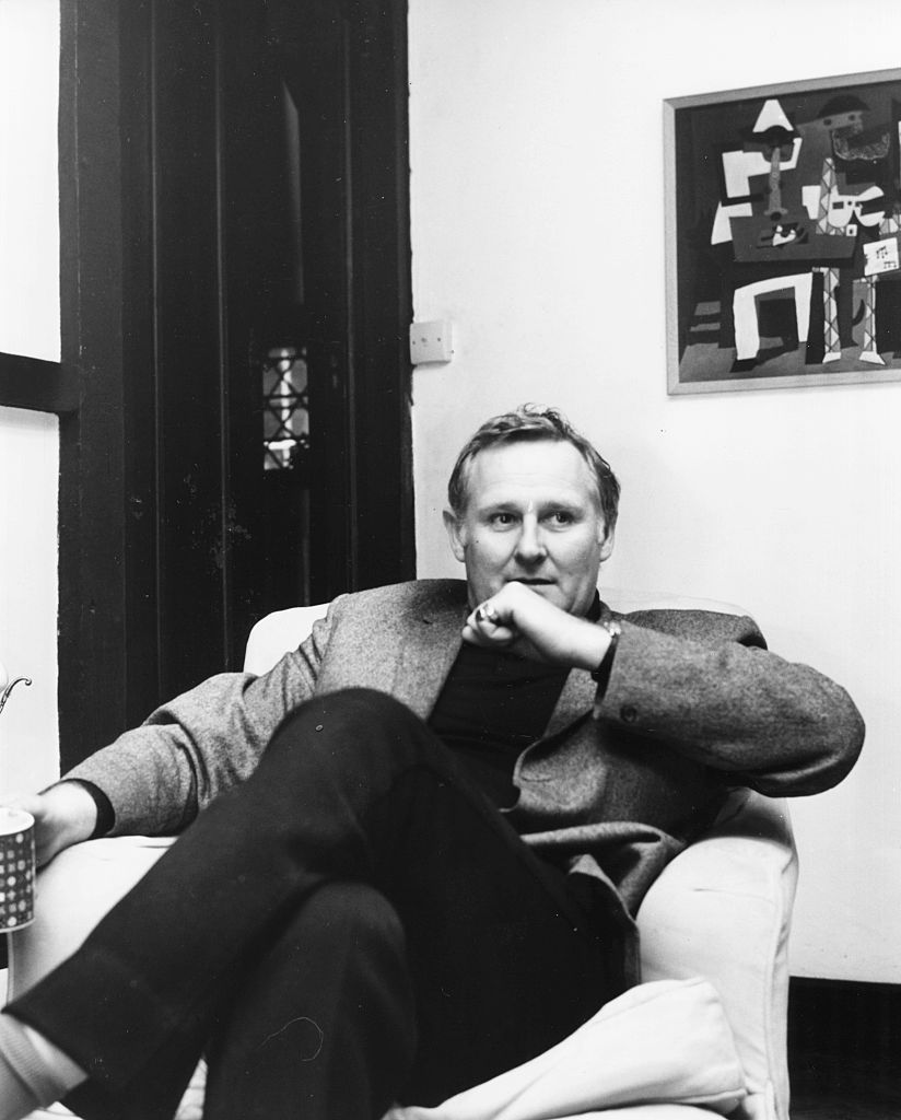 Portrait of actor Peter Vaughan sitting in an armchair in his home Goff Manor, Crawley, Sussex, circa 1969. (Photo by Chris Ware/Keystone Features/Getty Images)