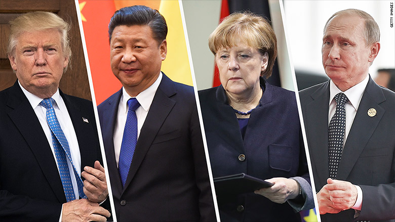 Los líderes de Estados Unidos, China, Alemania y Rusia enfrentarán este año enormes desafíos en todos los campos.