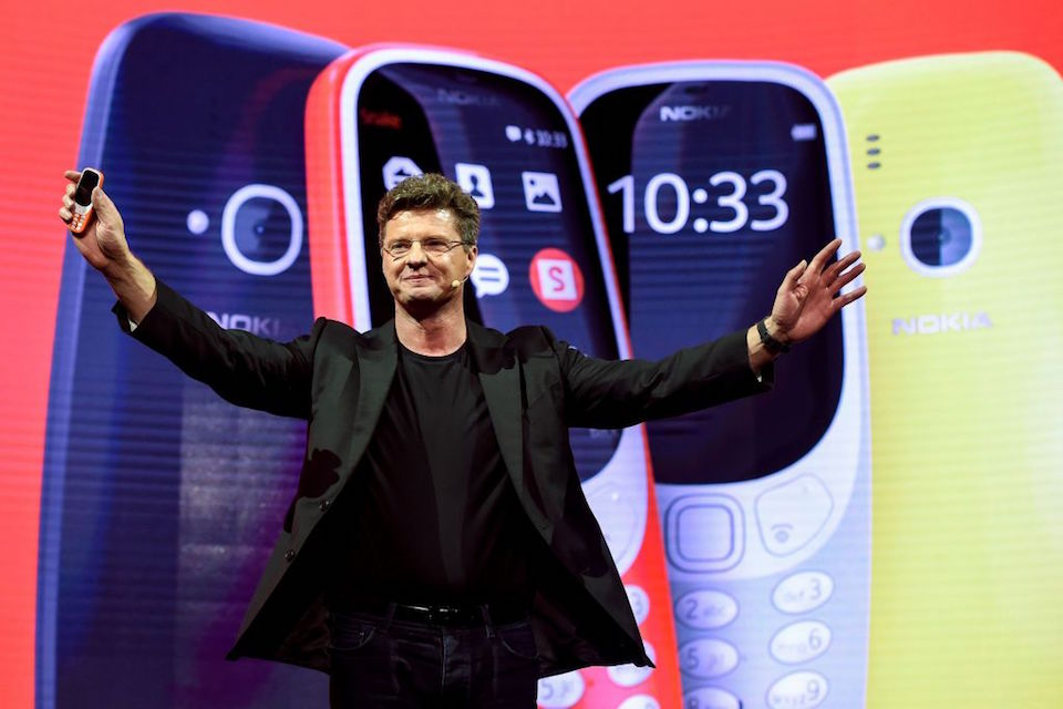 Arto Nummela, director ejecutivo de HMD global, presentó el nuevo Nokia 3310. (JOSEP LAGO/AFP/Getty Images)