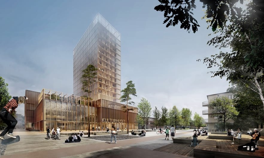 El diseño propuesto ganó una competición de arquitectura en la ciudad de Skelleftea (Suecia). Hubo 55 participantes de 10 países. Foto: cortesía de White Arkitekter.