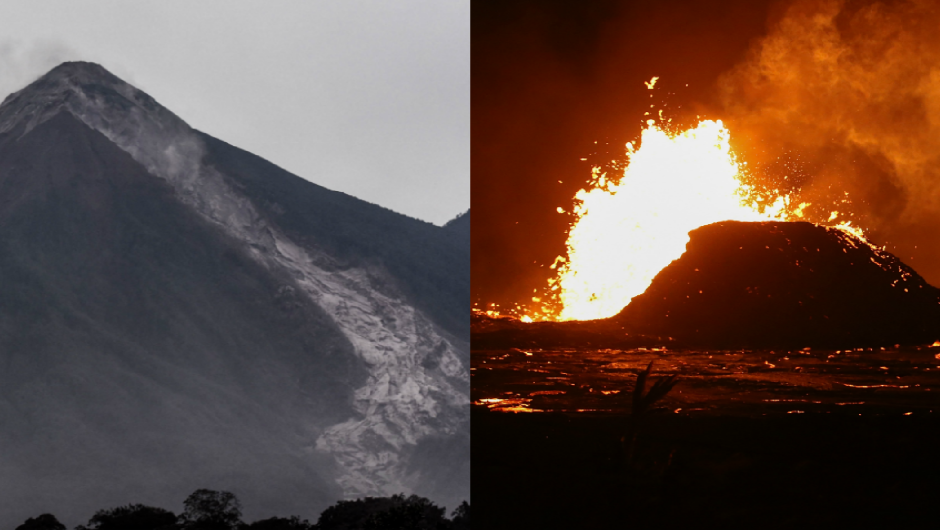 Volcán Fuego de Guatemala y Kilauea de Hawai