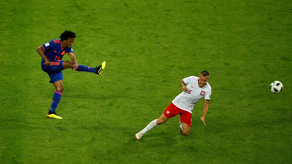 Uno de los goles de la victoria de Colombia ante Polonia fue el de José Cuadrado. (Crédito: Julian Finney/Getty Images)