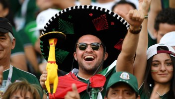 YEKATERINBURG, RUSSIA - JUNE 27: A Mexico fan enjoys the pre match atmosphere prior to the 2018 FIFA World Cup Russia group F match between Mexico and Sweden at Ekaterinburg Arena on June 27, 2018 in Yekaterinburg, Russia. (Photo by Matthias Hangst/Getty Images)