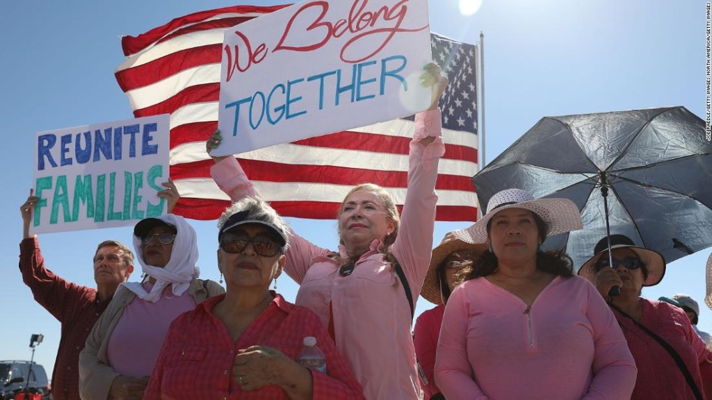 Manifestación en contra de las separaciones de familias en la frontera de Estados Unidos.