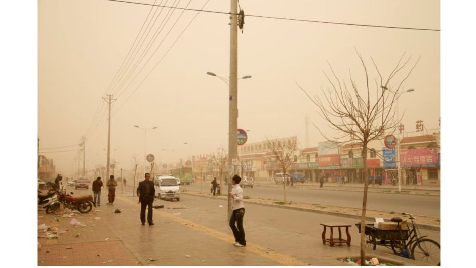 Una imagen de Hongsibao, una ciudad de reasentamiento en la provincia de Ningxia, China, tomada por el fotógrafo Benoit Aquin.