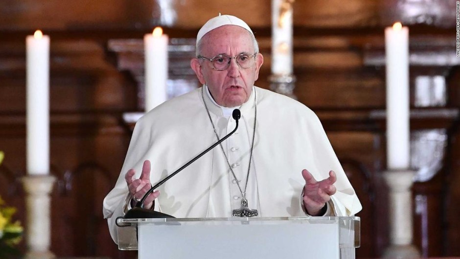 El papa Francisco durante un discurso en Estonia. (Crédito: VINCENZO PINTO/AFP/Getty Images)