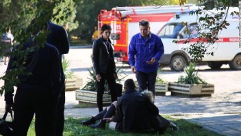 CRIMEA, RUSSIA - OCTOBER 17, 2018: The site of a bomb blast at a college in the Crimean city of Kerch; at least ten people have been killed in the explosion, over fifty have been injured. Yekaterina Keizo/TASS (Credit Image: ? Keizo Yekaterina/TASS via ZUMA Press)