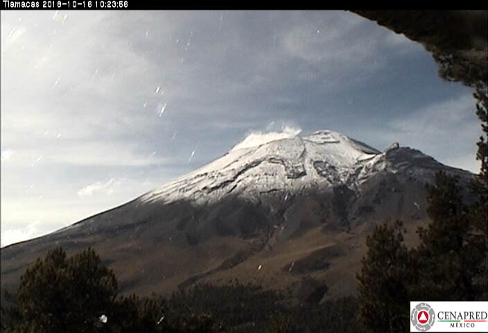 Imagen del volcán Popocatépetl en octubre de 2018. (Crédito: Cenapred)
