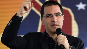 Venezuela's Foreign Minister Jorge Arreaza delivers a speech during a commemoration for the "27th Anniversary of the Military Rebellion of the 4FEB92 and National Dignity Day", at the Foreign Ministry in Caracas, on February 4, 2019. - The United Nations will not join any group of nations promoting initiatives to resolve the crisis in Venezuela, the UN chief said Monday, indicating he will not attend a meeting in Uruguay this week of several countries. Mexico and Uruguay had hoped that UN Secretary-General Antonio Guterres would attend a conference in Montevideo on Thursday aimed at promoting dialogue between Venezuela's President Nicolas Maduro and opposition leader Juan Guaido. (Photo by Federico PARRA / AFP) (Photo credit should read FEDERICO PARRA/AFP/Getty Images)