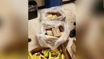 Descubren un millón de dólares de cocaína entre bananas