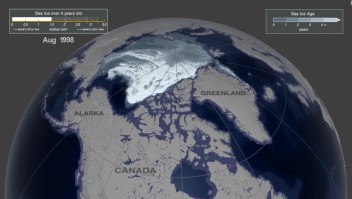 Imágenes satelitales de la NASA muestran el derretimiento del hielo ártico