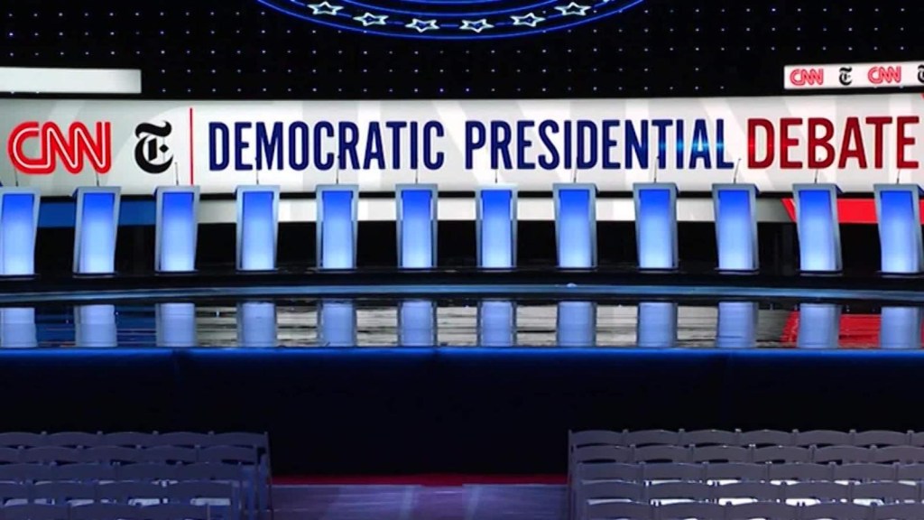 Asi se construyó el escenario para el debate demócrata