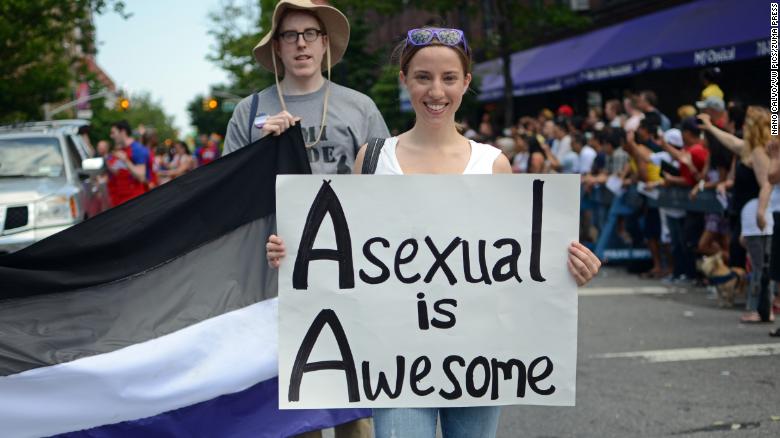 June 2, 2013 - New York City, New York, United States - Young woman holds sign that reads ''Asexual is Awesome'' during Queens Pride Parade in Jackson Heights, New York City (Credit Image: ? Nano Calvo/VW Pics via ZUMA Wire)