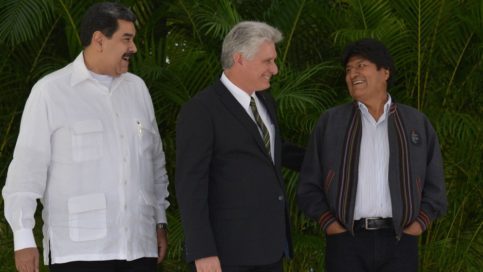 Nicolás Maduro, Miguel Díaz-Canel y Evo Morales (