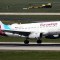 An aircraft of German Eurowings airline lands with seasonal workers from Romania at the airport in Duesseldorf, western Germany, on April 9, 2020 during the exit restrictions amid the new coronavirus / Covid-19 pandemic. - The federal government has agreed to fly in 80,000 foreign seasonal workers to Germany under strict conditions. The helpers are urgently needed for the asparagus harvest, among other things. Today, the first flights are scheduled to land at the airport in Duesseldorf as well as in Berlin-Schoenefeld. (Photo by INA FASSBENDER / AFP) (Photo by INA FASSBENDER/AFP via Getty Images)