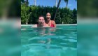 Messi y su video bajo el agua con Antonela