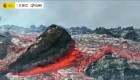 El contraste del día y la noche de la lava en La Palma