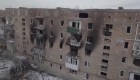 Un drone muestra cómo quedó Volnovaja tras bombardeos