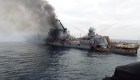 Difunden fotos de buque ruso Moskva con graves daños