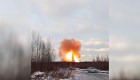 Impactante incendio de un gasoducto en Leningrado, Rusia
