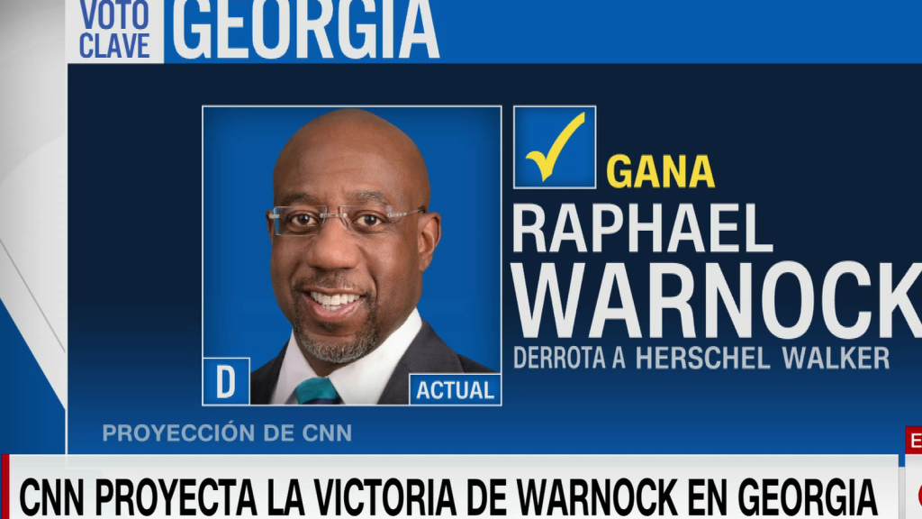 CNN proyecta victoria de Raphael Warnock, senador demócrata, en Georgia