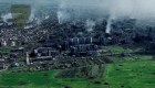 Imágenes aéreas muestran la destrucción en Bajmut desde el cielo