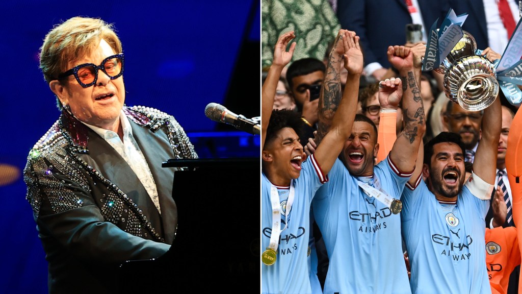 Mira la serenata del Manchester City a Elton John en el aeropuerto