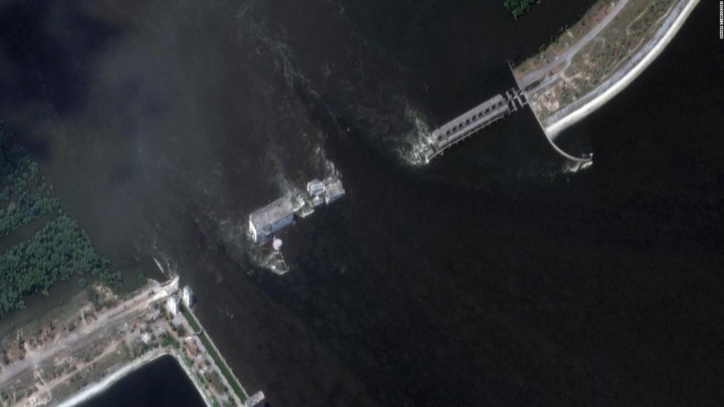 Las inundaciones en Jersón vistas desde el cielo